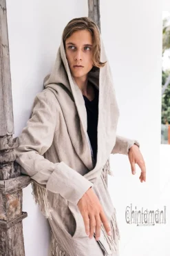 Long Linen & Silk Coat / Gray