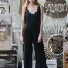 Long Linen Jumpsuit / Black