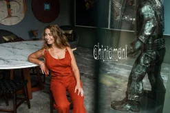 Long Linen Jumpsuit / Red Ochre