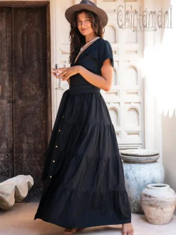 Maxi Shirt Dress / Black
