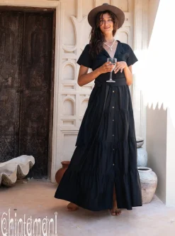 Maxi Shirt Dress / Black