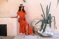 Maxi Shirt Dress / Red Ochre