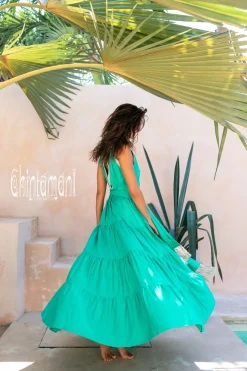 Maxi Tiered Dress / Green