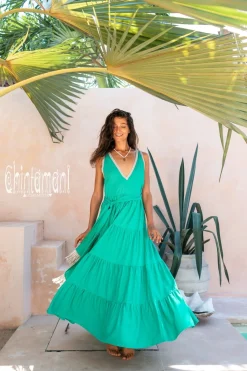 Maxi Tiered Dress / Green