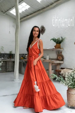 Maxi Tiered Dress / Red Ochre