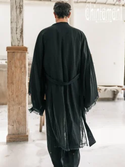 Men's Linen Kimono / Black