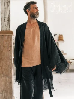 Men's Linen Kimono / Black