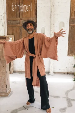 Men's Linen Kimono / Dusty Pink