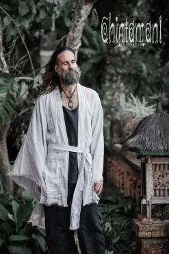 Men's Linen Kimono / Grey