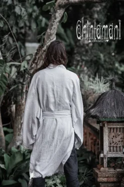 Men's Linen Kimono / Grey