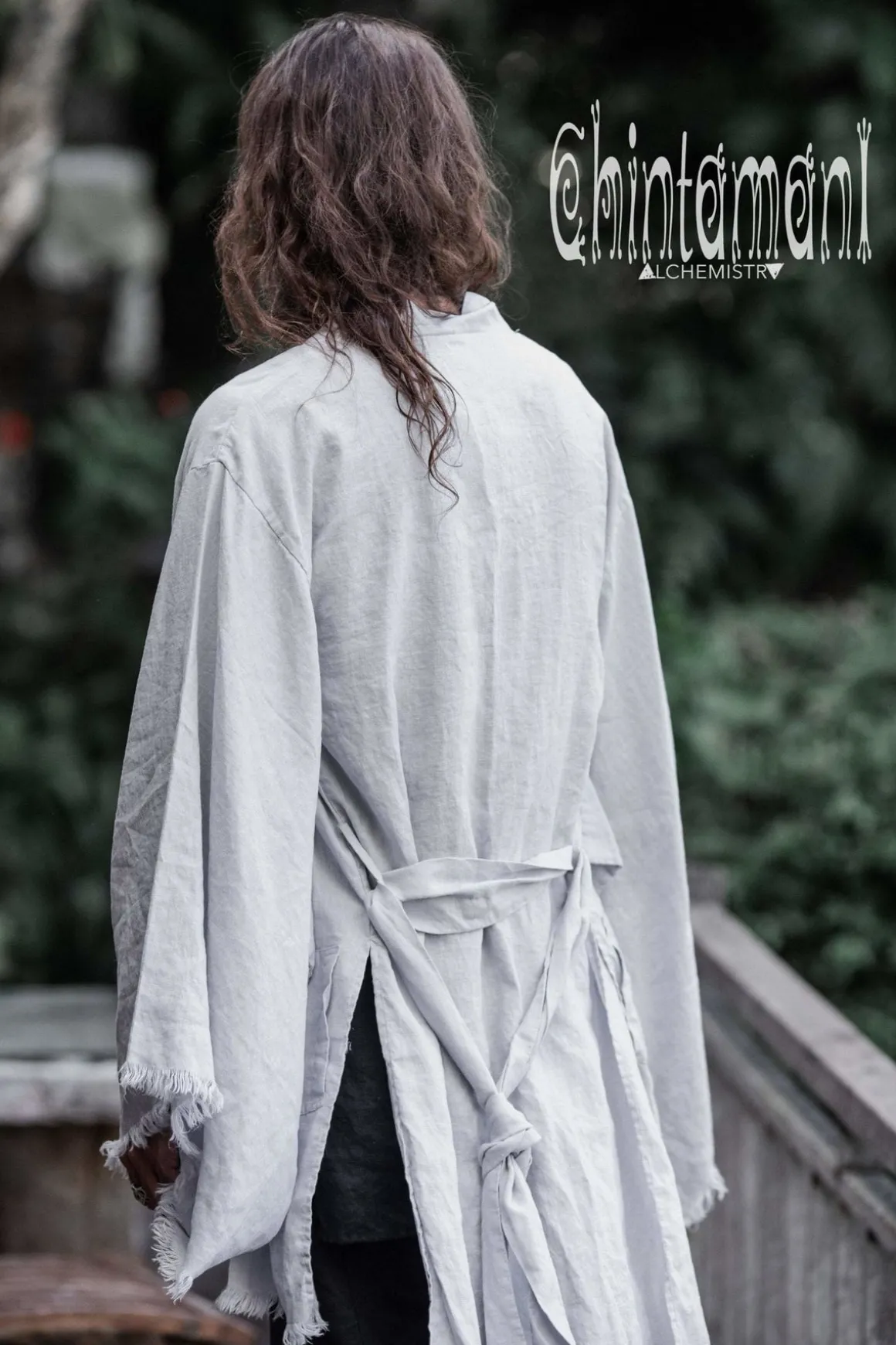 Men's Linen Kimono / Grey