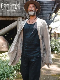 Men's Linen Kimono / Sage Green