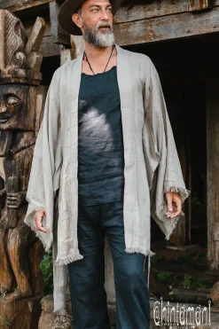 Men's Linen Kimono / Sage Green
