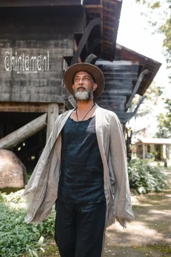 Men's Linen Kimono / Sage Green