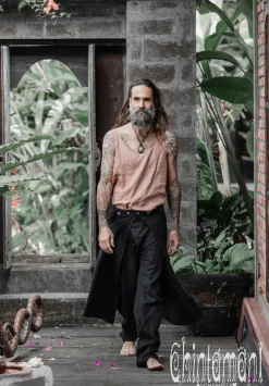 Men's Skirt Pants SET / Black