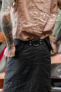 Men's Skirt Pants SET / Black