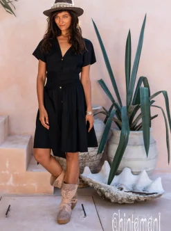 Mini Shirt Dress / Black