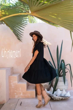 Mini Shirt Dress / Black