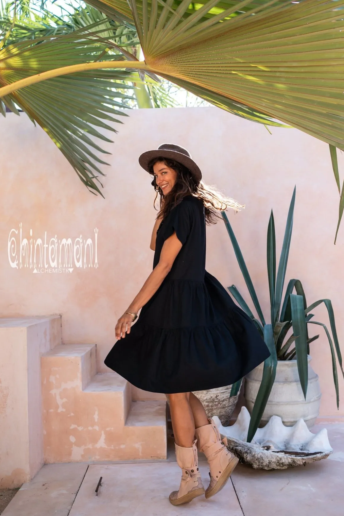 Mini Shirt Dress / Black