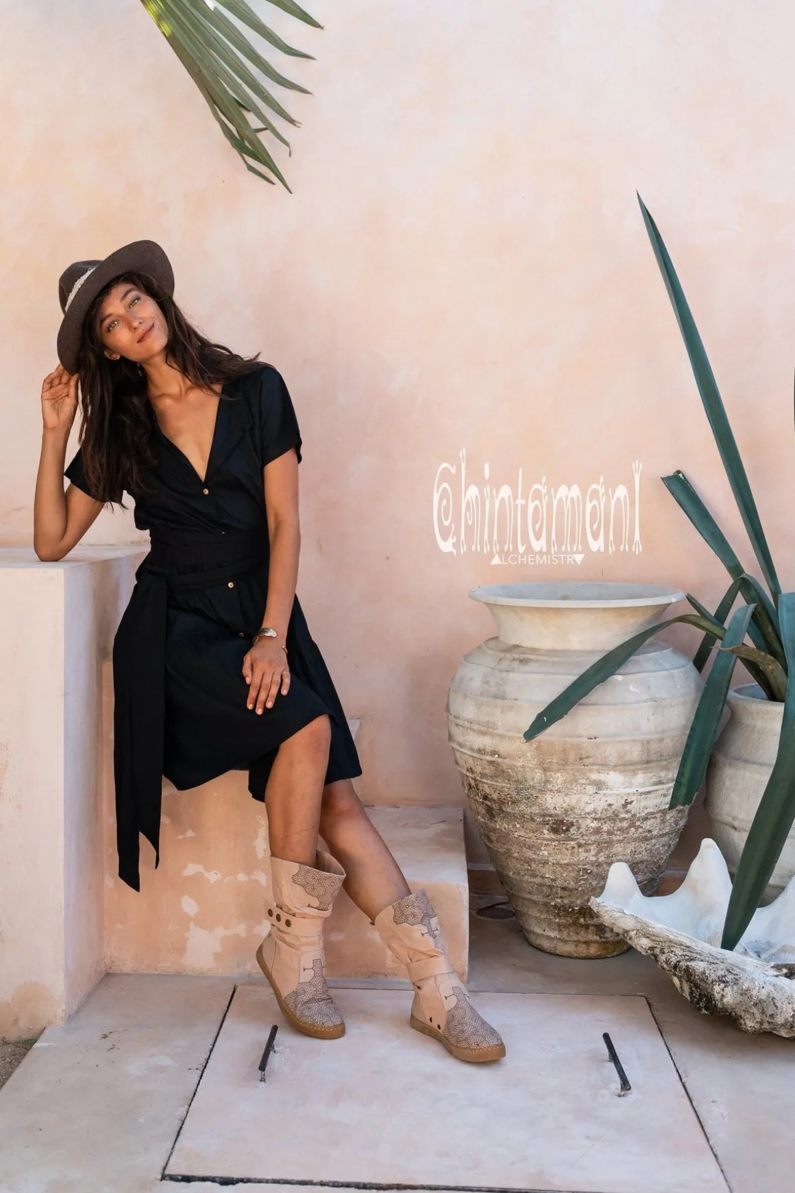 Mini Shirt Dress / Black