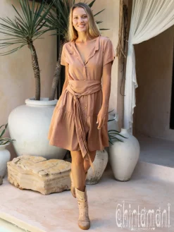 Mini Shirt Dress / Dusty Pink