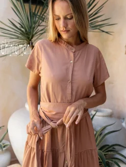 Mini Shirt Dress / Dusty Pink