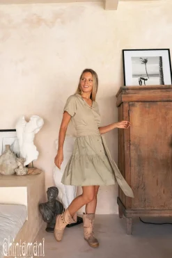 Mini Shirt Dress / Sage