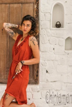 Mini Tunic Dress / Red Ochre