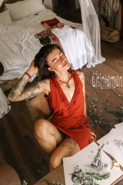 Mini Tunic Dress / Red Ochre