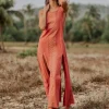 Organic Corner Dress / Coral Rose