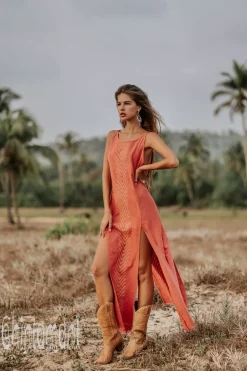 Organic Corner Dress / Coral Rose