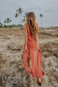 Organic Corner Dress / Coral Rose