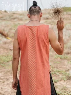 Organic Long Top / Salmon Red