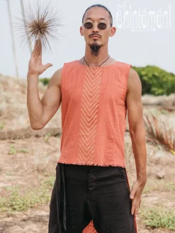 Organic Long Top / Salmon Red