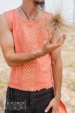 Organic Long Top / Salmon Red