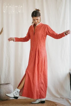 Organic Maxi Dress / Coral Rose
