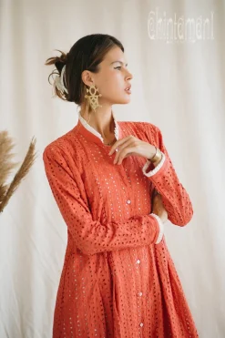 Organic Maxi Dress / Coral Rose