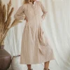 Organic Midi Dress / Beige