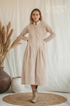 Organic Midi Dress / Beige