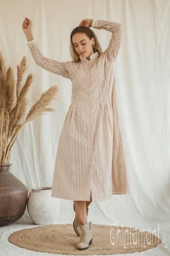 Organic Midi Dress / Beige