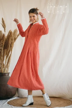 Organic Midi Dress / Coral Rose