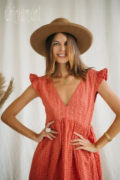 Organic Mini Dress / Coral Rose