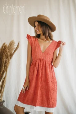 Organic Mini Dress / Coral Rose