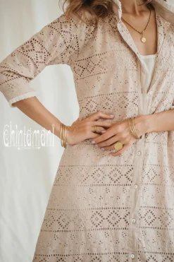 Organic Shirt Dress / Beige