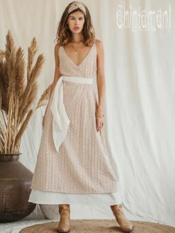 Organic V Dress / Beige