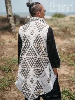 Organic Vest Jacket / Black & White