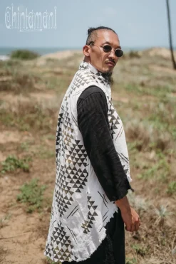 Organic Vest Jacket / Black & White