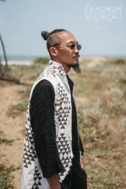 Organic Vest Jacket / Black & White
