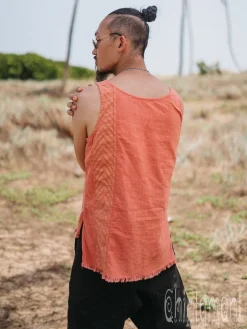 Organic Vest Top / Salmon