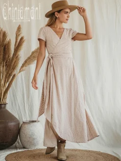 Organic Wrap Dress / Beige
